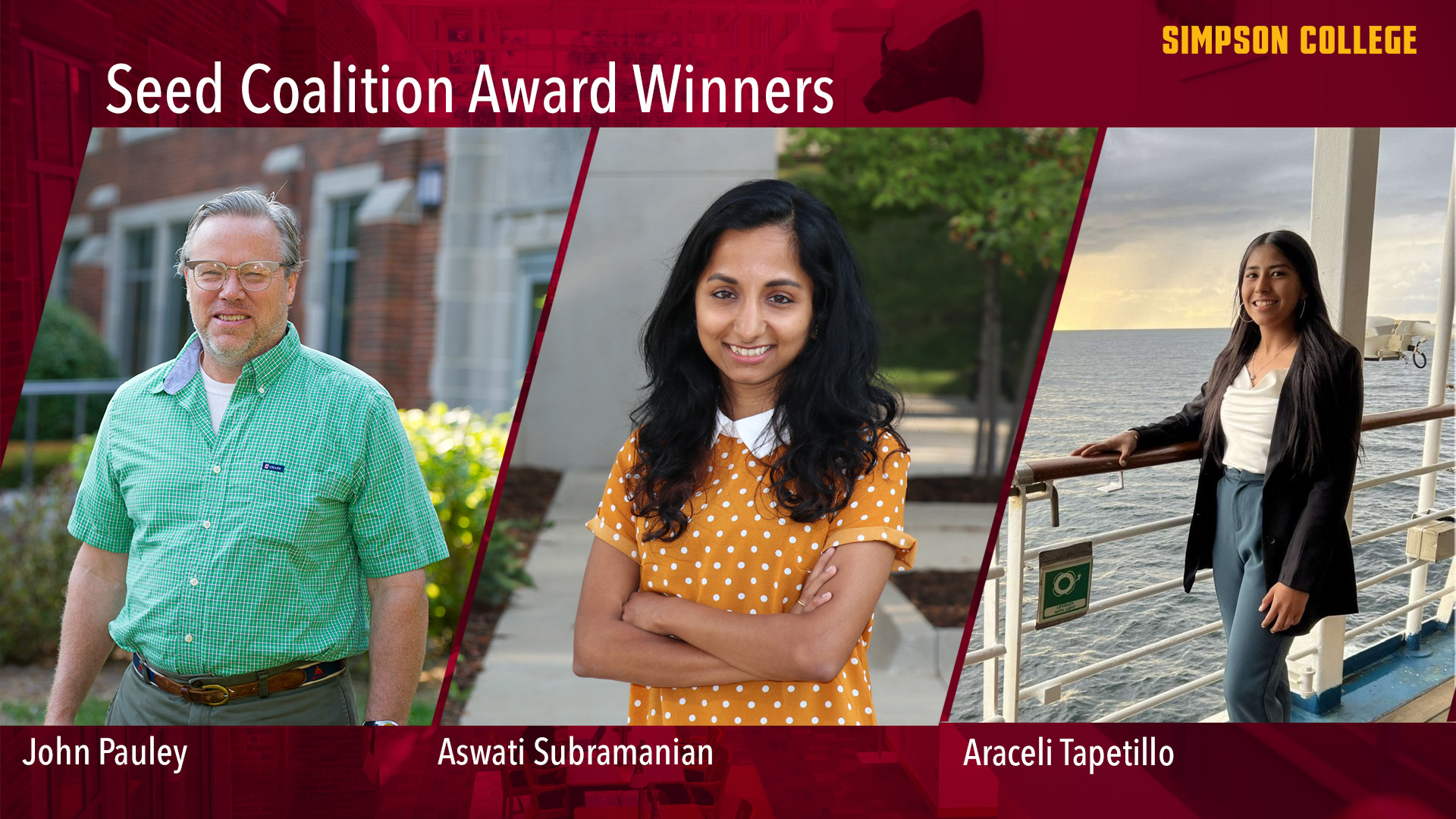 Faculty, Alumnus and Student Receive Seed Coalition Awards