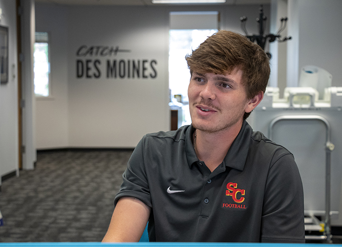 Student at Catch Des Moines for their internship