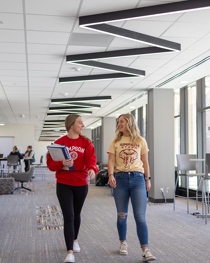 Students walking in Dunn Library