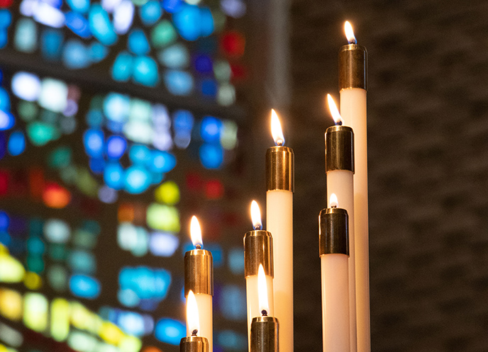 Candles and stained glass