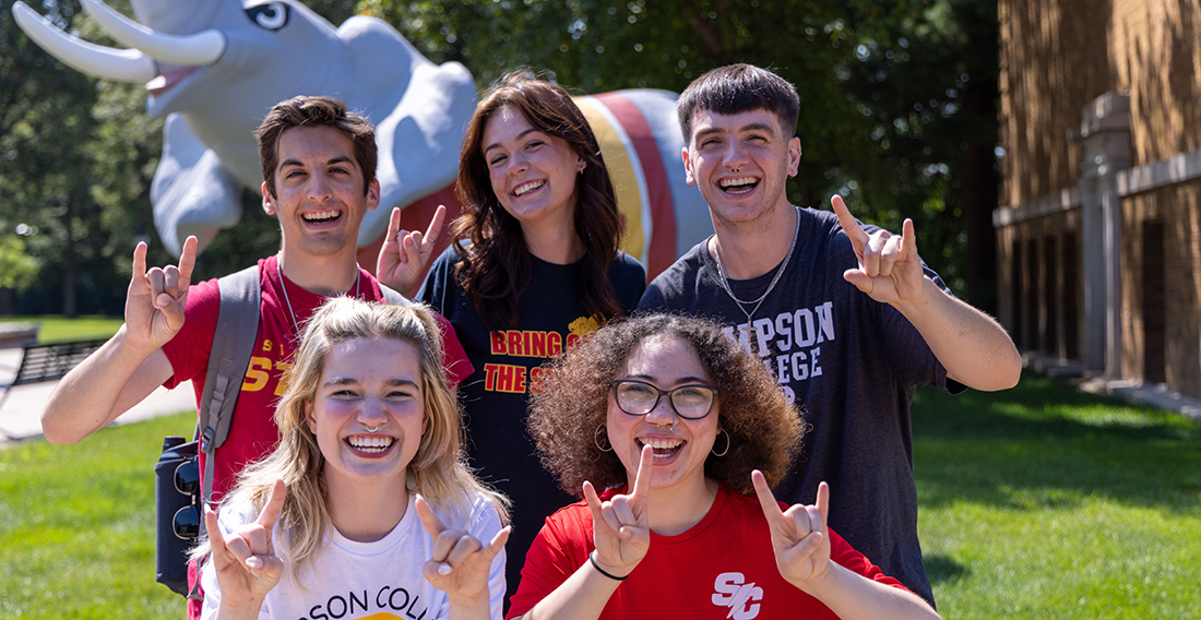 Students having fun on campus