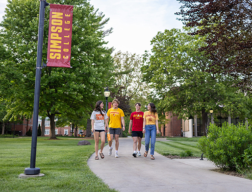 Students walking on campus