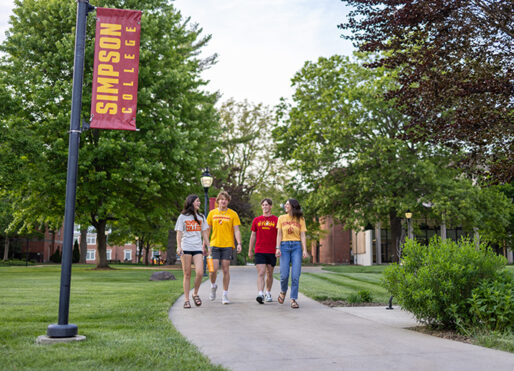 Students walking on campus