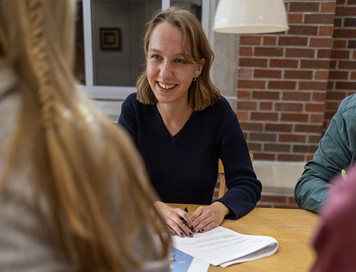 Students working in Writing Center