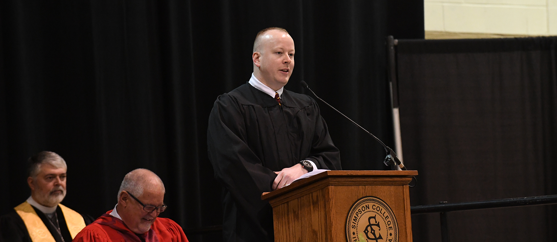 Cole Hippen delivered the graduate student address at the 2019 commencement ceremony.