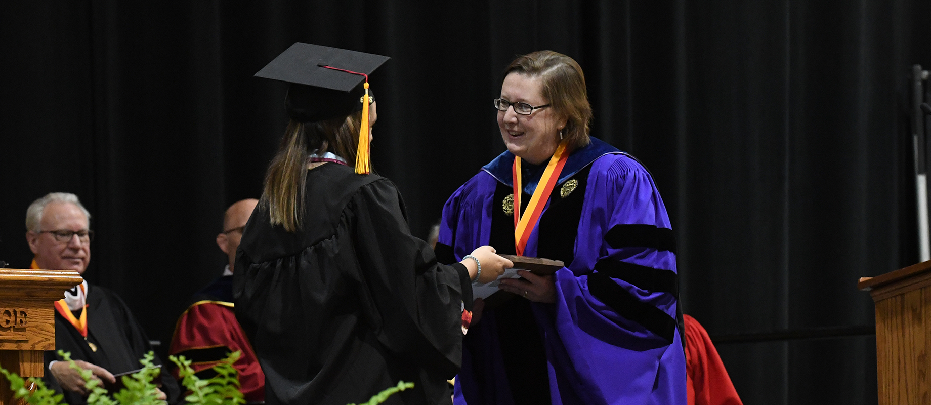 Judy Walden earned the Distinguished Teaching Award at the 2019 commencement ceremony.