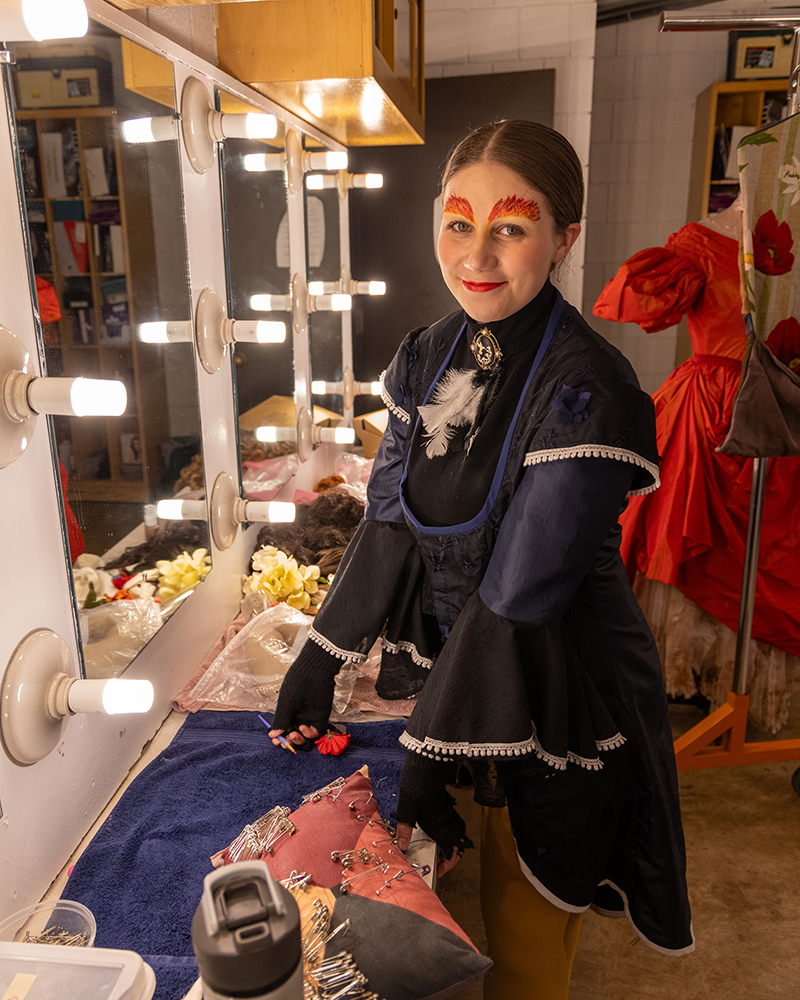 Paisha behind the scenes of theatre performance