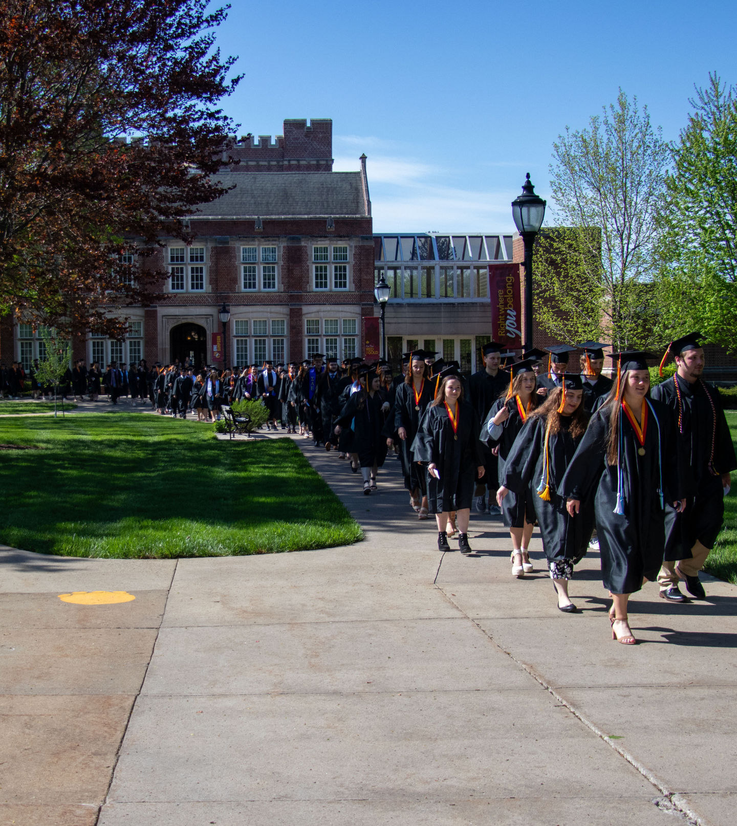 Students Walking to 2024 Commencement Ceremony