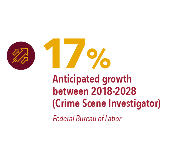 17% – anticipated growth between 2018-2028 (crime scene investigator)
