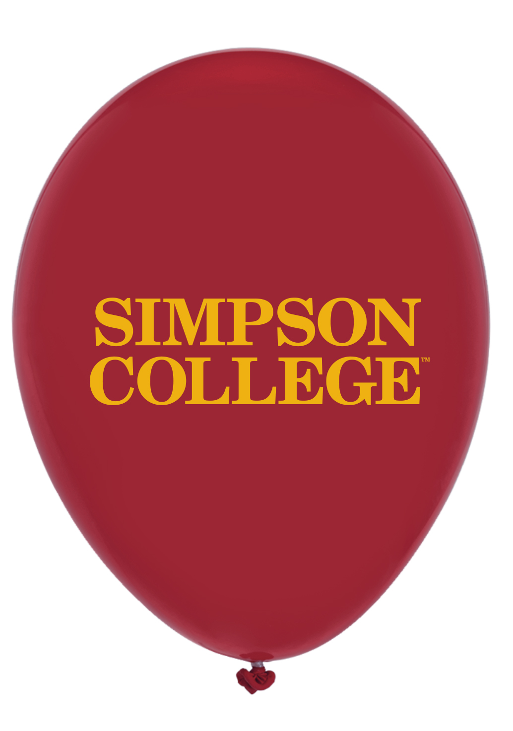 Simpson college red balloon with gold logo