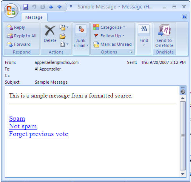 HTTP Version of SPAM Message