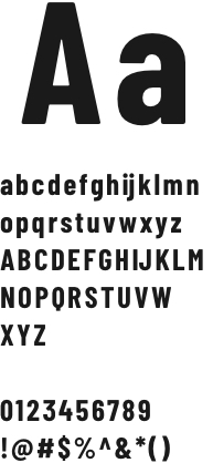 Display of example letterforms available in Barlow Condensed