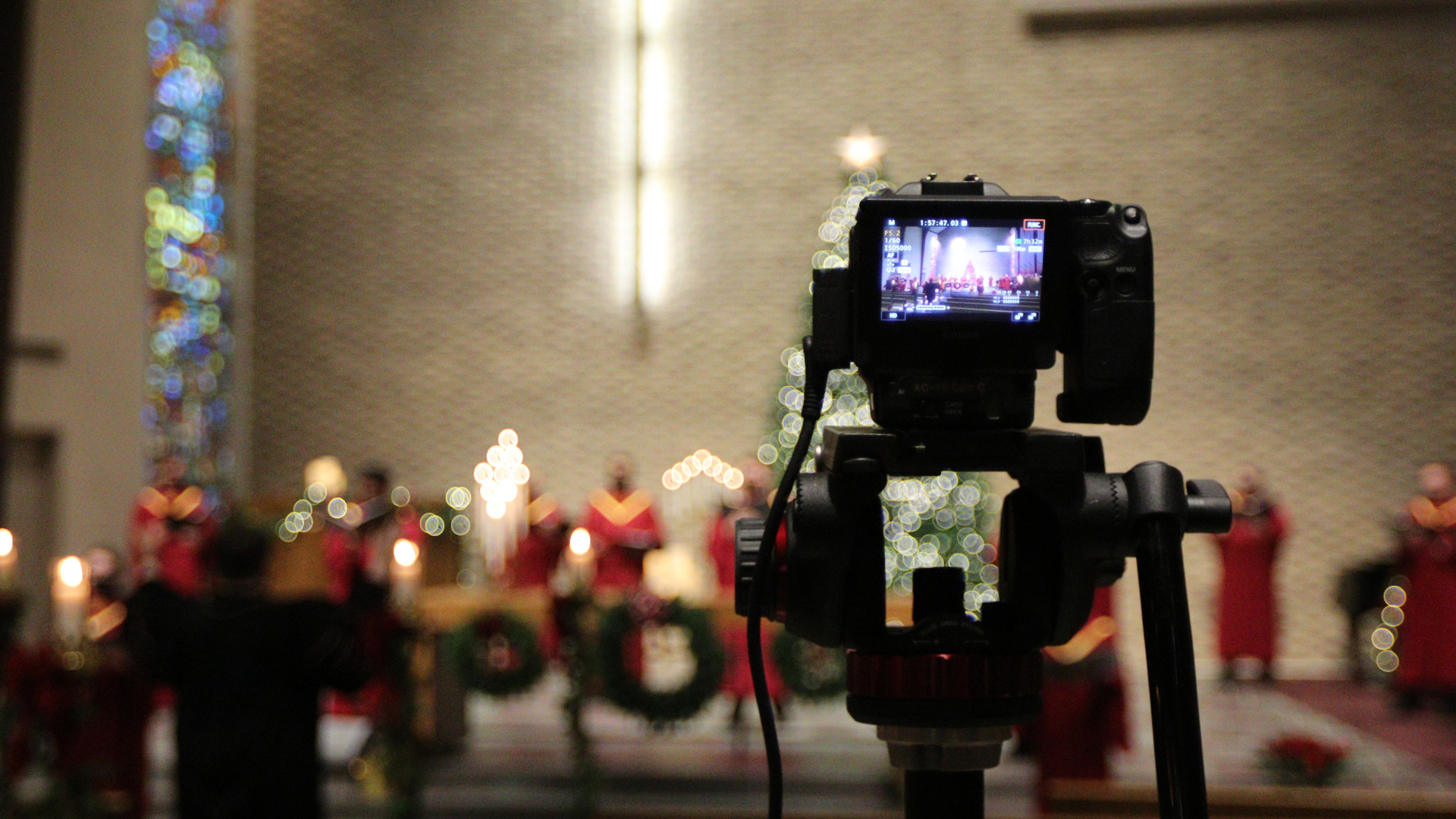 Filming Simpson College's annual "Festival of Lessons and Carols"